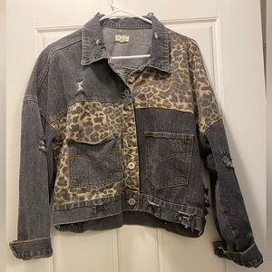 Leopard denim jacket